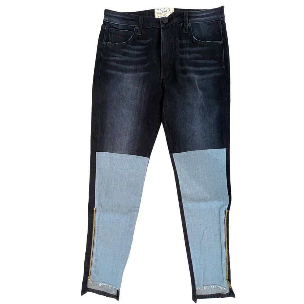 Sandrine Rose By Free People Dark Black Frayed Denim Jeans for Women NWT